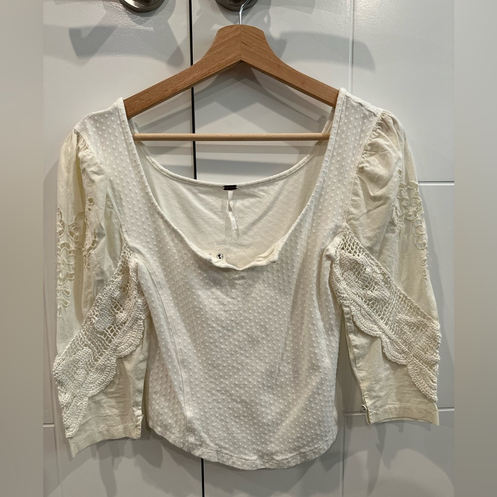 Free people 3/4 sleeve blouse